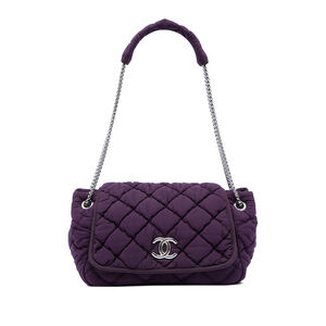 Pre-Loved Chanel Nylon Bubble Quilt Accordion Chain Flap